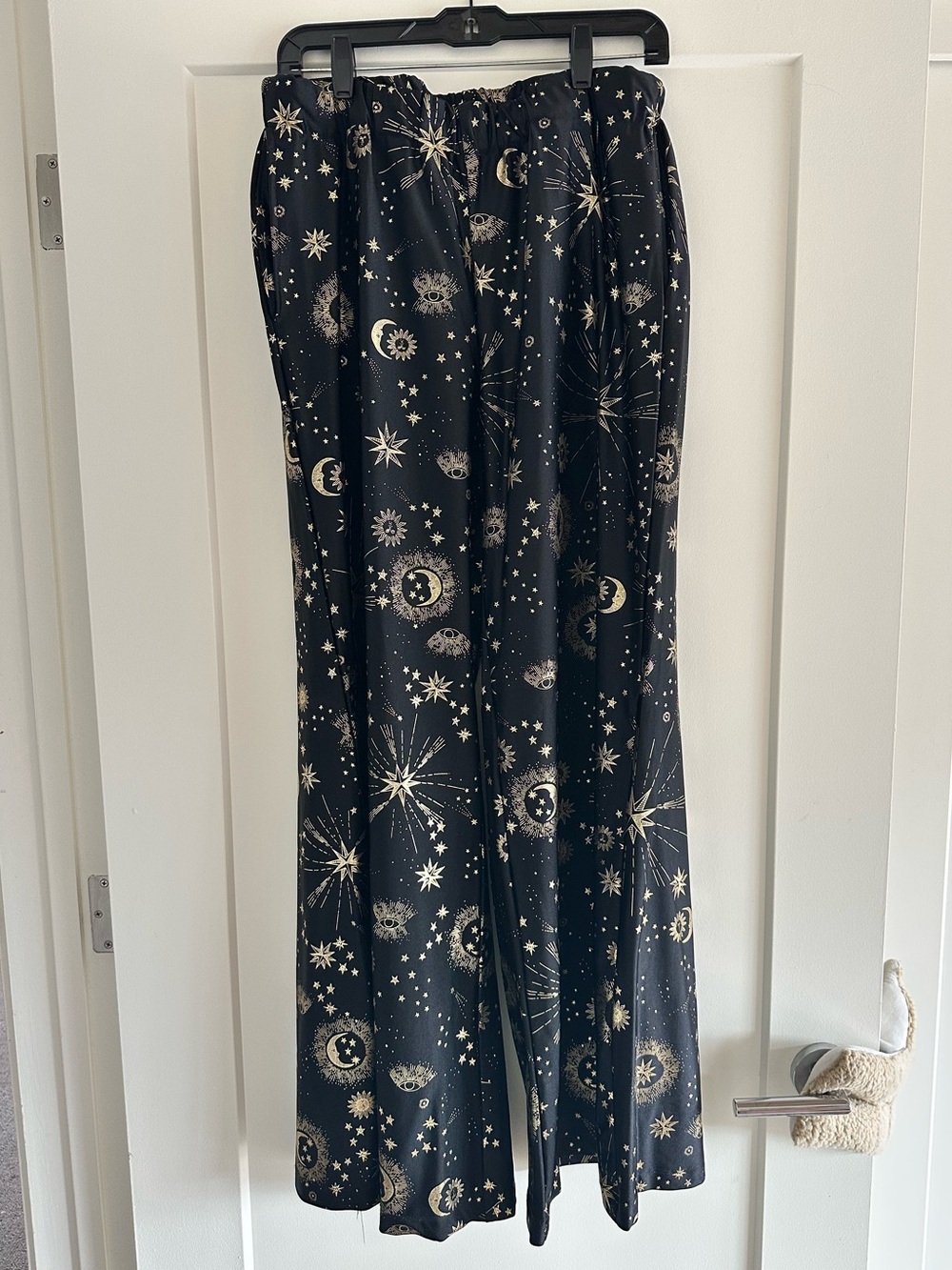 Jennafer Grace Celestia Palazzo Pants Black & Gold Celestial Large - Picture 3 of 5
